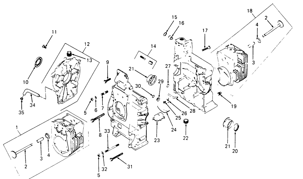 Crankcase Diagram and Parts List for 1861 821060-836000-140671100-142663100 Cub Cadet Lawn Tractor